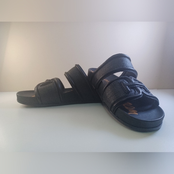 NIB Sam Edelman Womens Rowan Black Weave Slide Sandals Size 9 No Tags - Picture 2 of 11